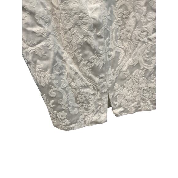 Vintage Jessica McClintock Girls Dress Size 8 White Embroidered Satin Formal - Picture 9 of 11